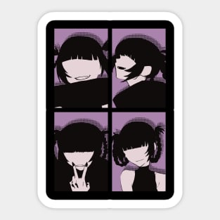 Call of the Night Anime Characters Nazuna Nanakusa Faceless in Cool 4 Panels Pop Art Style Sticker